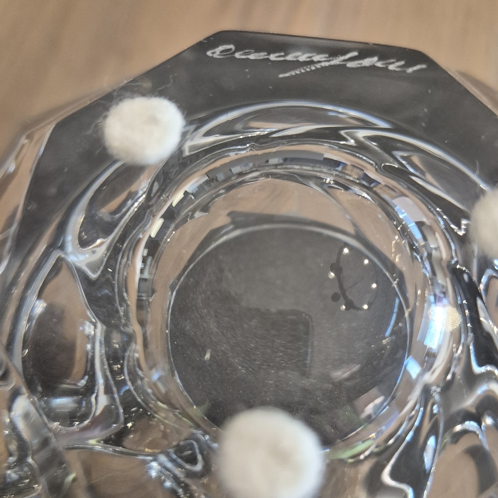 Vintage Orrefors Olle Iberius Design Crystal Swirl Octagon Bowl Signed  NIB - Picture 12 of 12